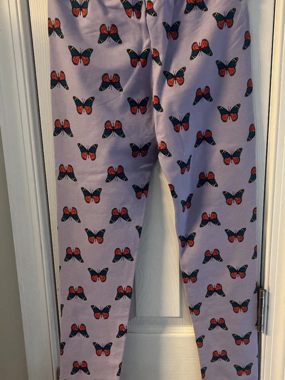 Hanna Anderson Girls Light Purple Butterfly Print Pants Size 140 sm. US 10 New